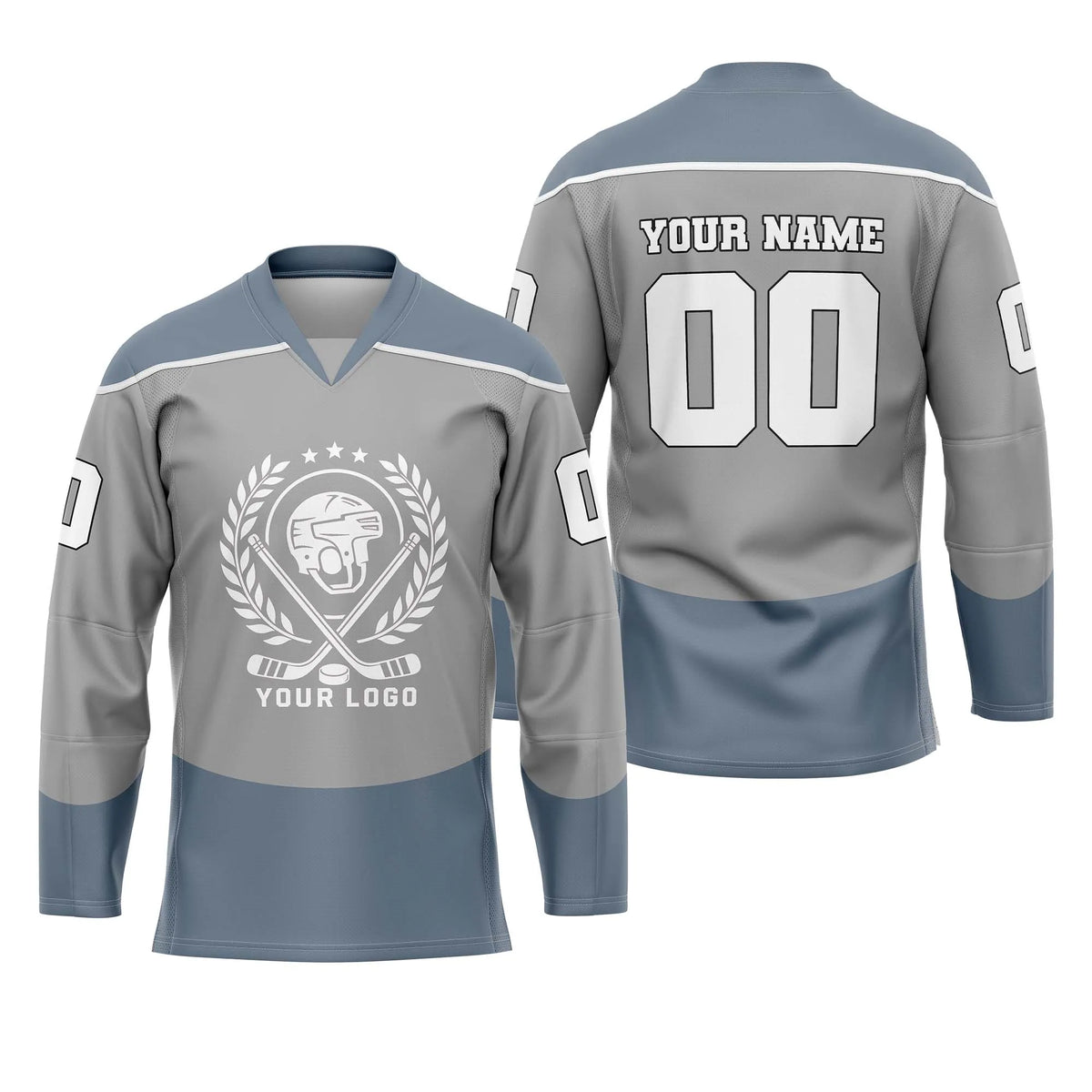 Custom Personalized D1 V - NECK DESIGN Ice Hockey Jersey with Name, Number & Team Logo