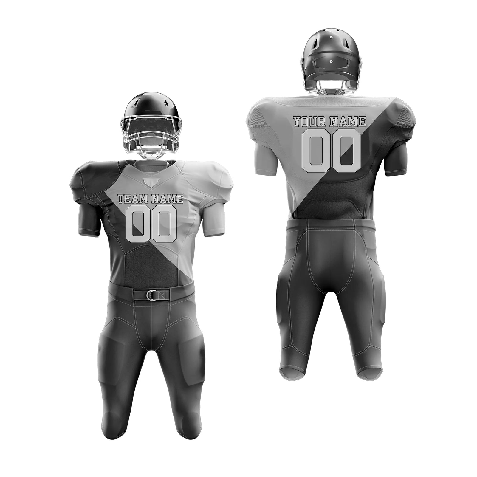 Custom Personalized D2 Split Fashion American Football Jersey with Name, Number & Team Logo