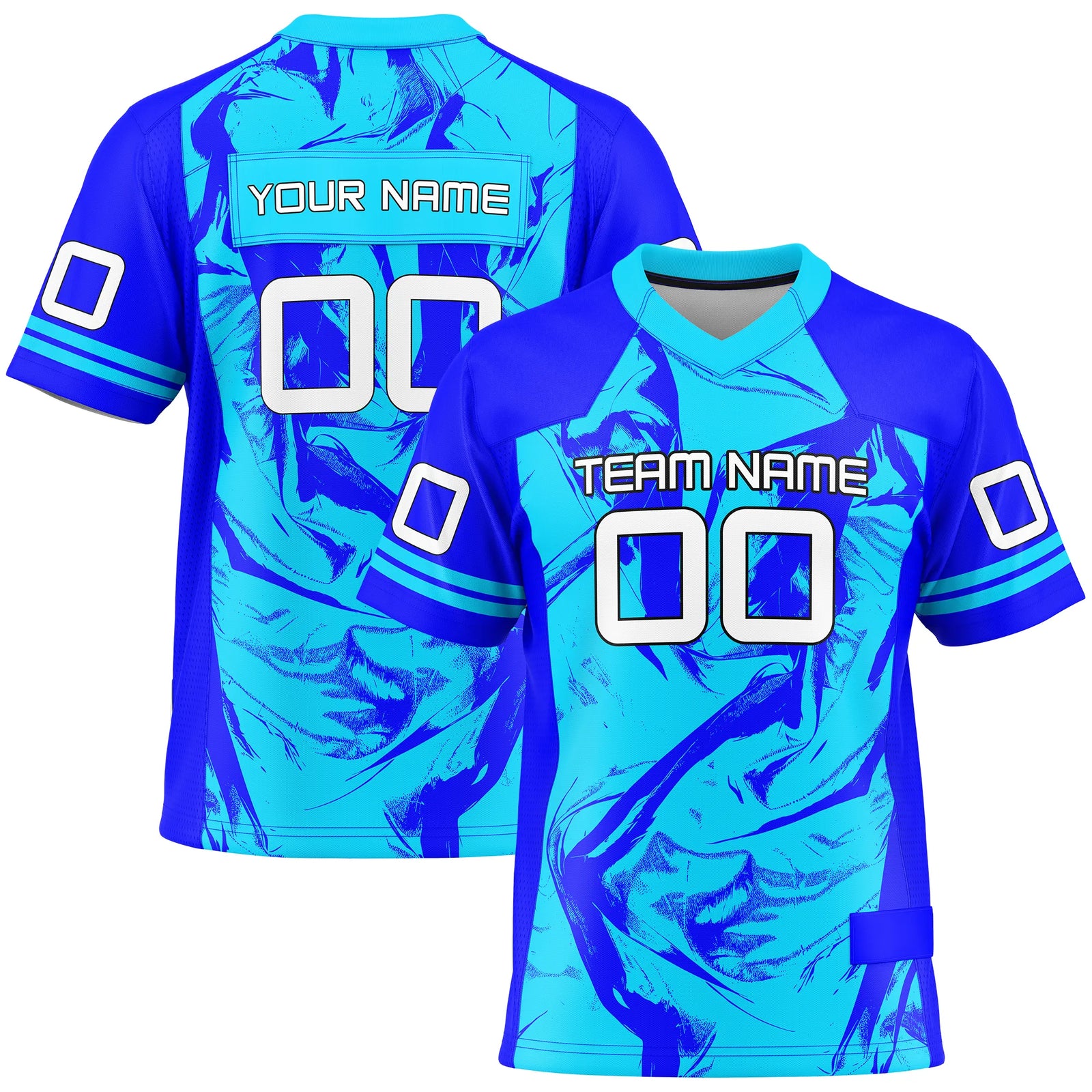Custom Personalized D3 Graffiti Fashion Flag Football Jersey with Name, Number & Team Logo