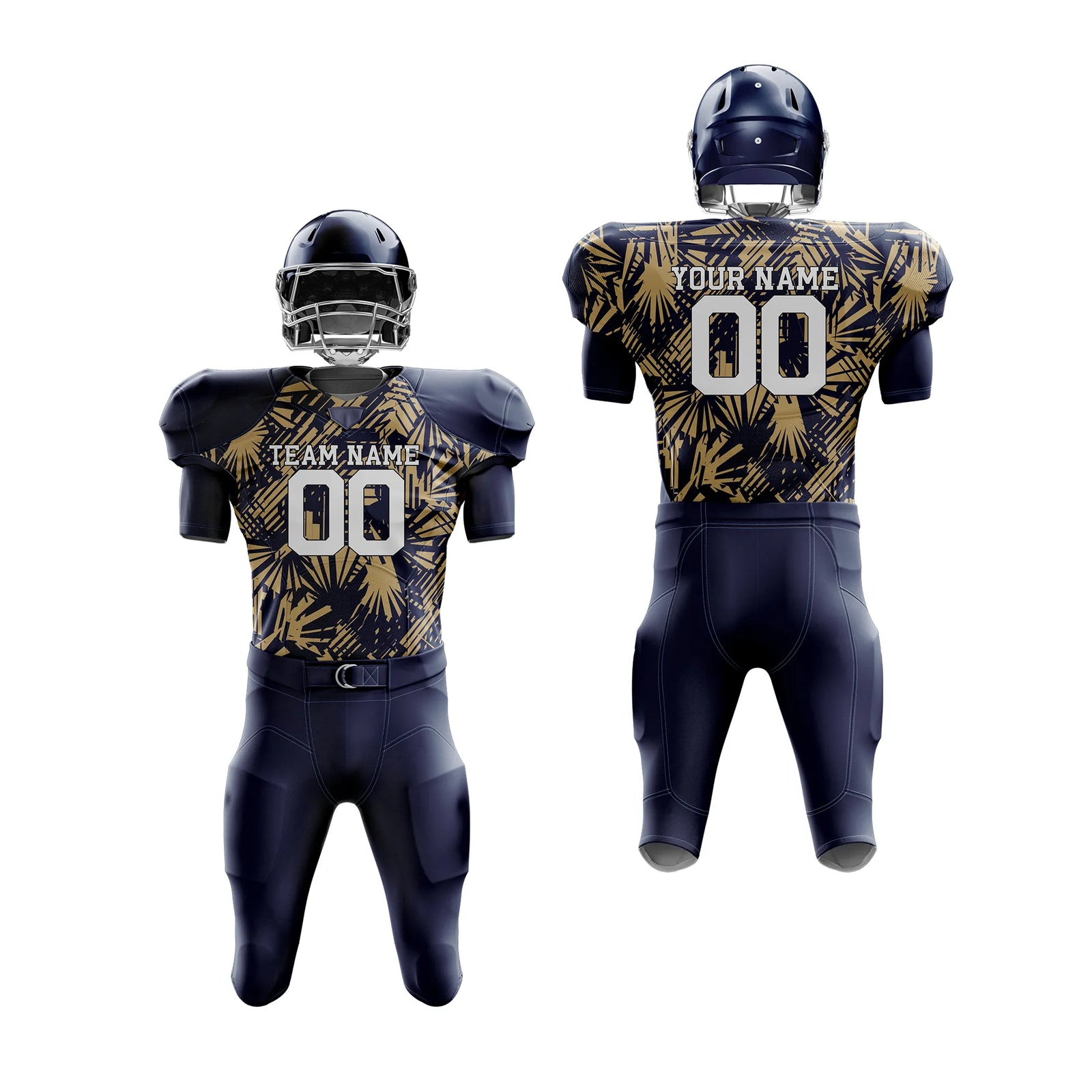 Custom Personalized D1 Full Pattern American Football Jersey with Name, Number & Team Logo
