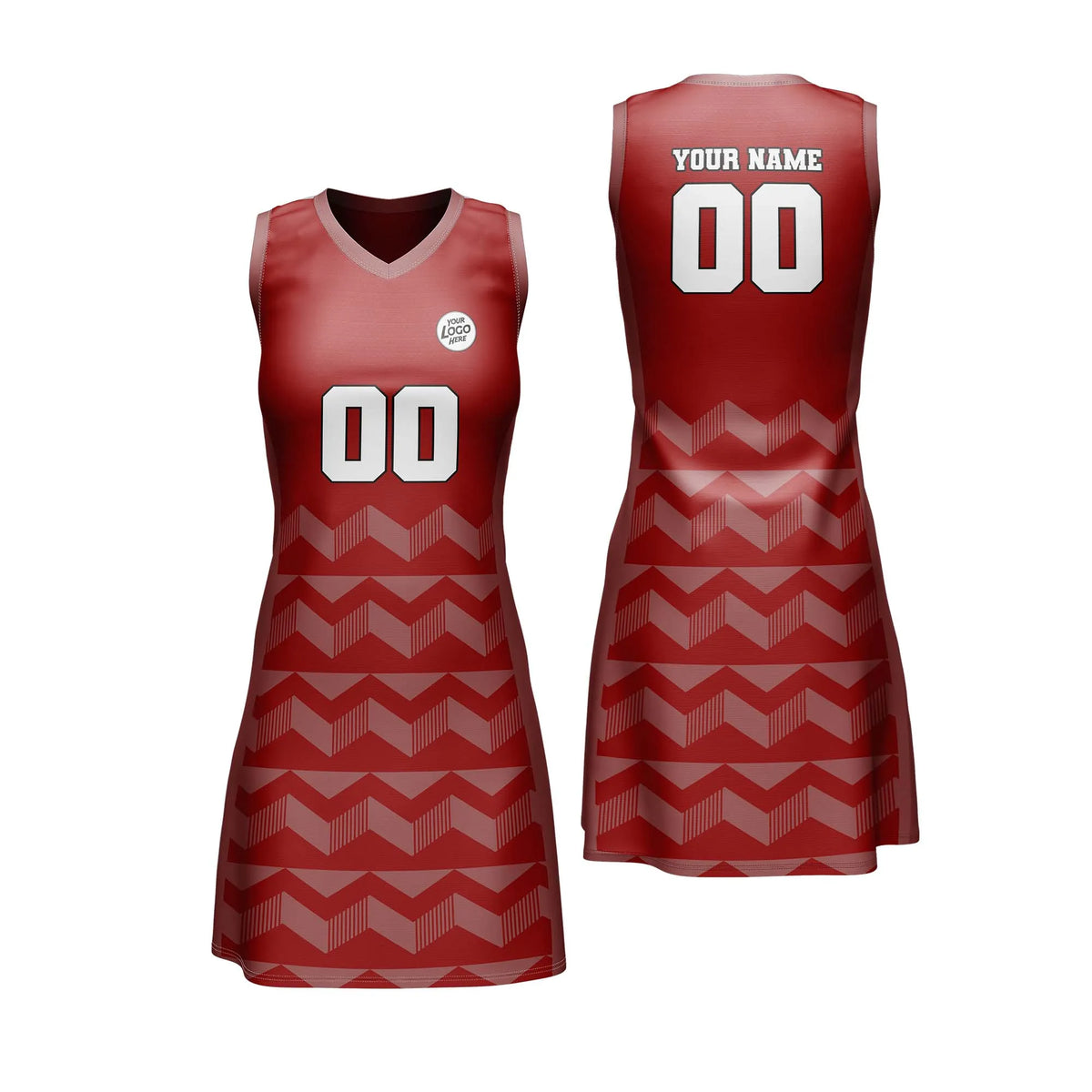 Custom Personalized D4 Retro Pattern Netball Jersey with Name, Number & Team Logo