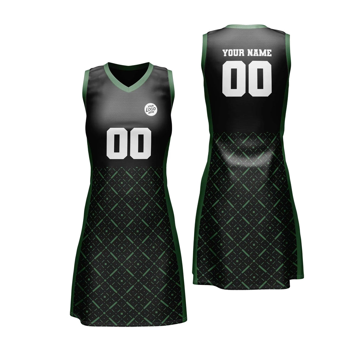 Custom Personalized D5 Abstract Pattern Netball Jersey with Name, Number & Team Logo