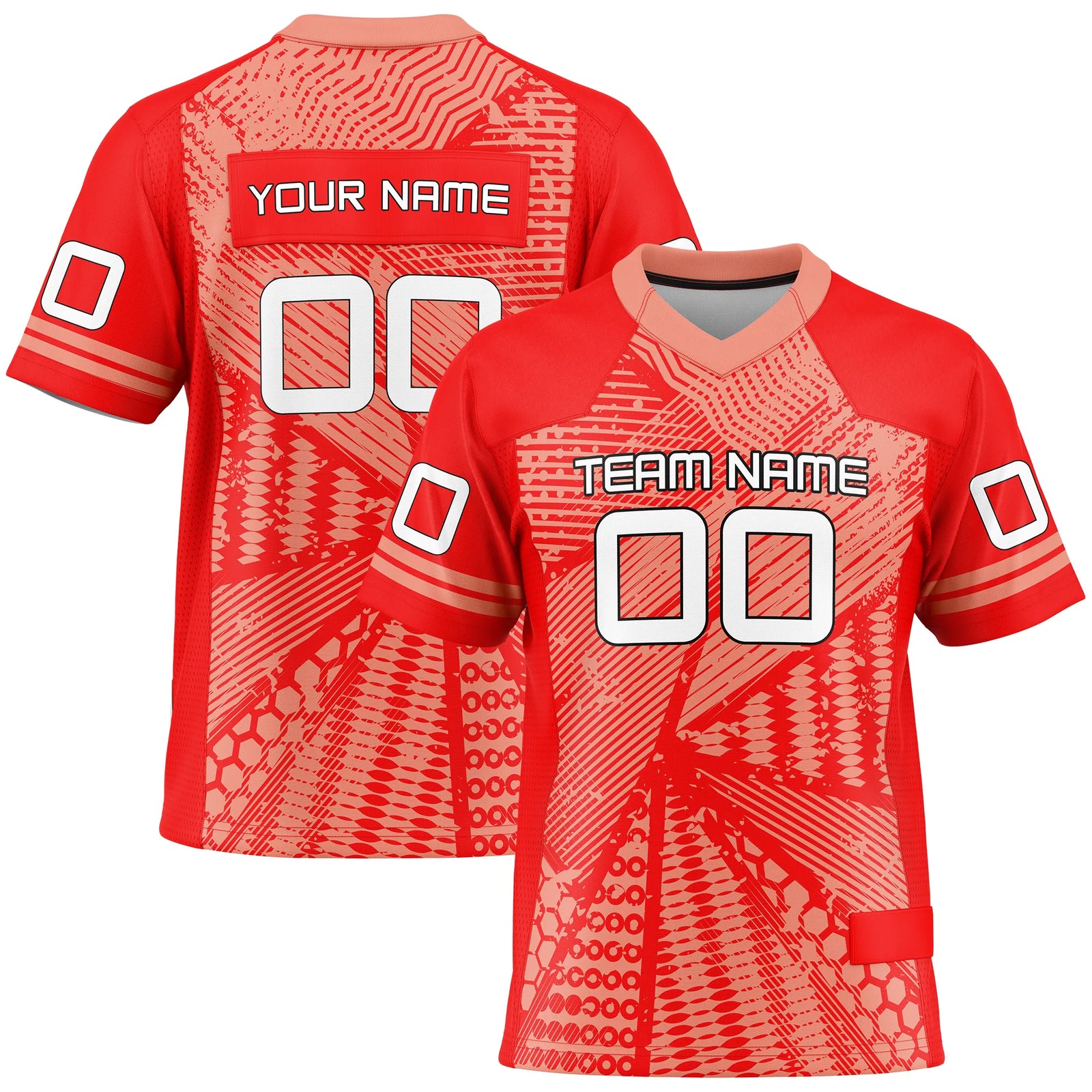 Custom Personalized D6 Graffiti Fashion Flag Football Jersey with Name, Number & Team Logo