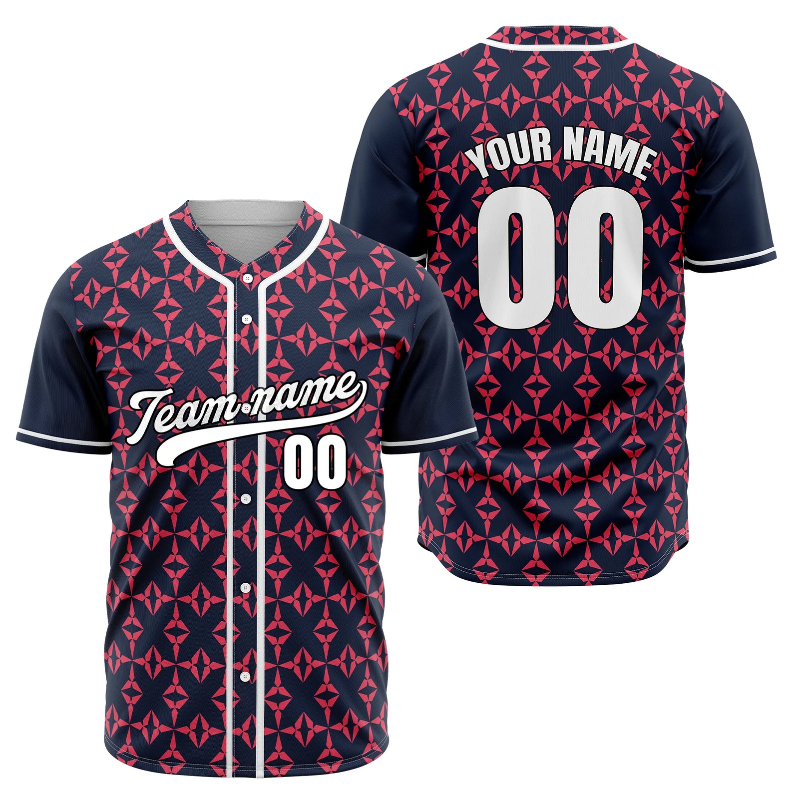 Custom Royal Lattice Baseball Sports Jersey Personalized Uniform with Name & Number