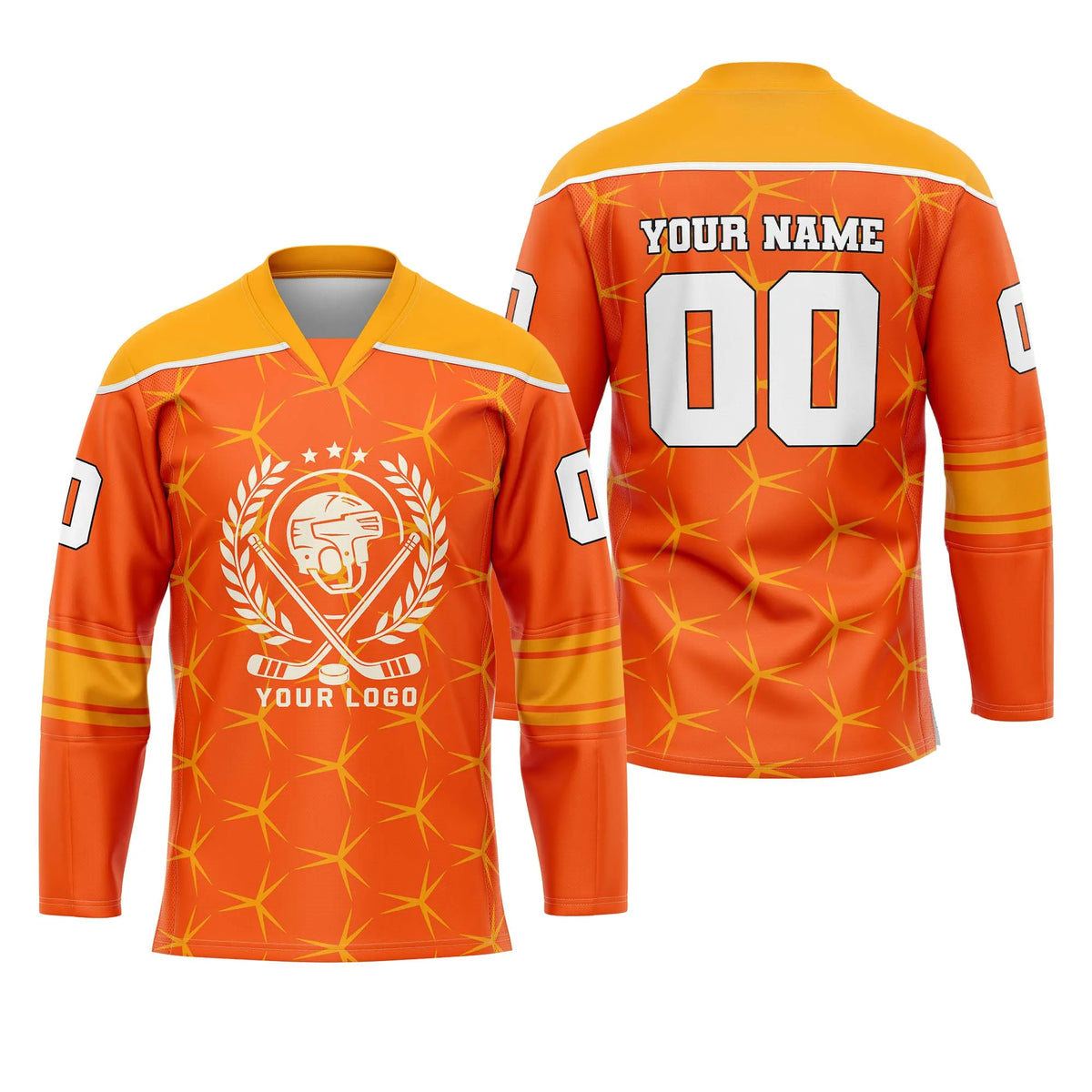 Custom Personalized D3 Abstract Pattern Ice Hockey Jersey with Name, Number & Team Logo