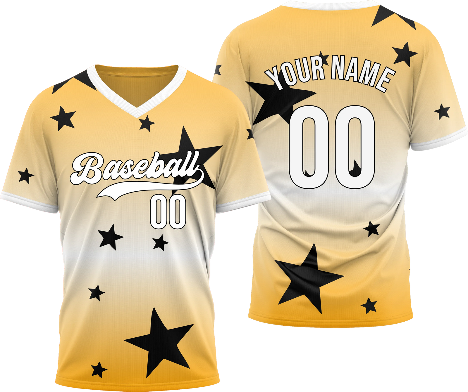 Custom Victory Star Gradient Baseball Aqua Sports Jersey Personalized Uniform with Name & Number
