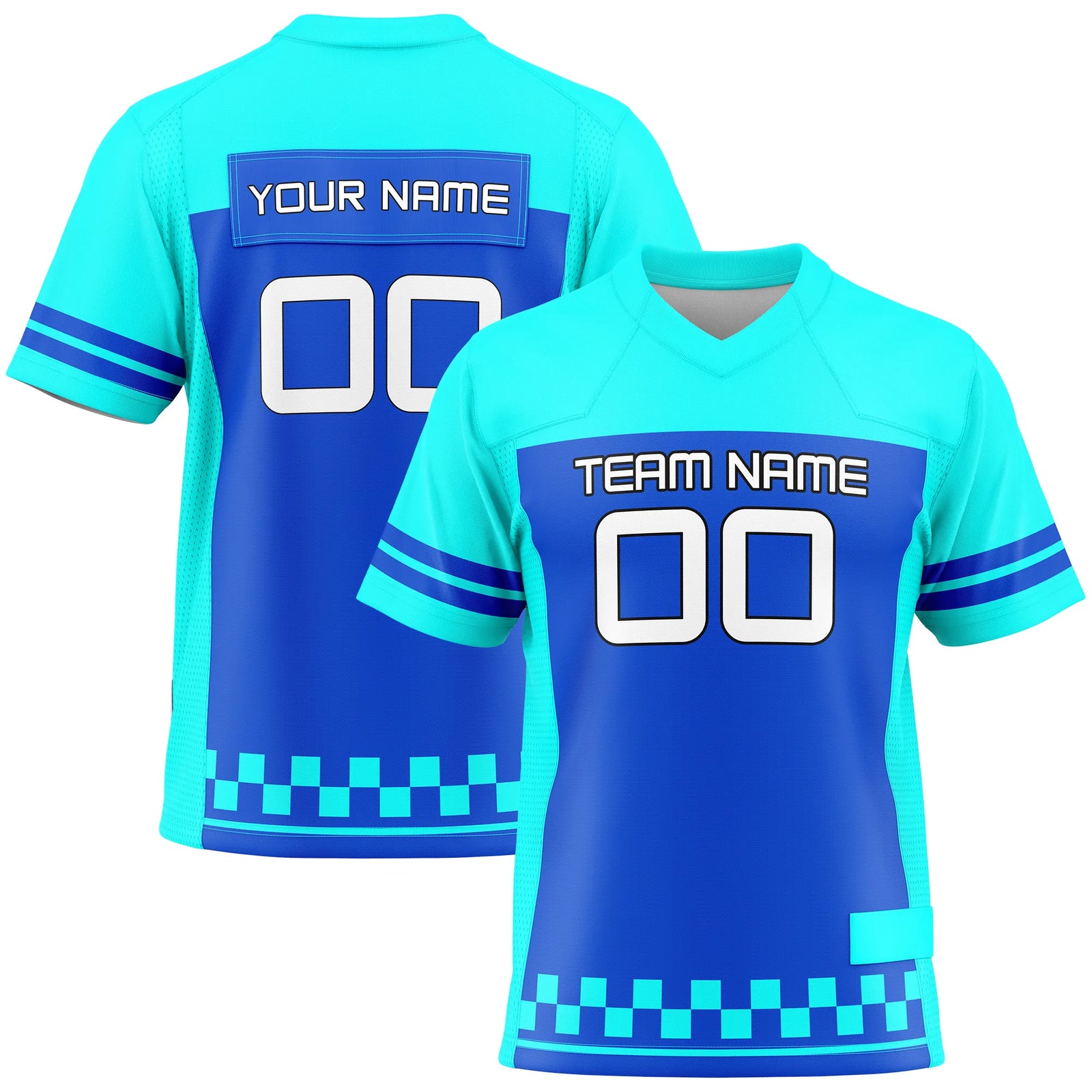 Custom Personalized D1 Color Block Flag Football Jersey with Name, Number & Team Logo