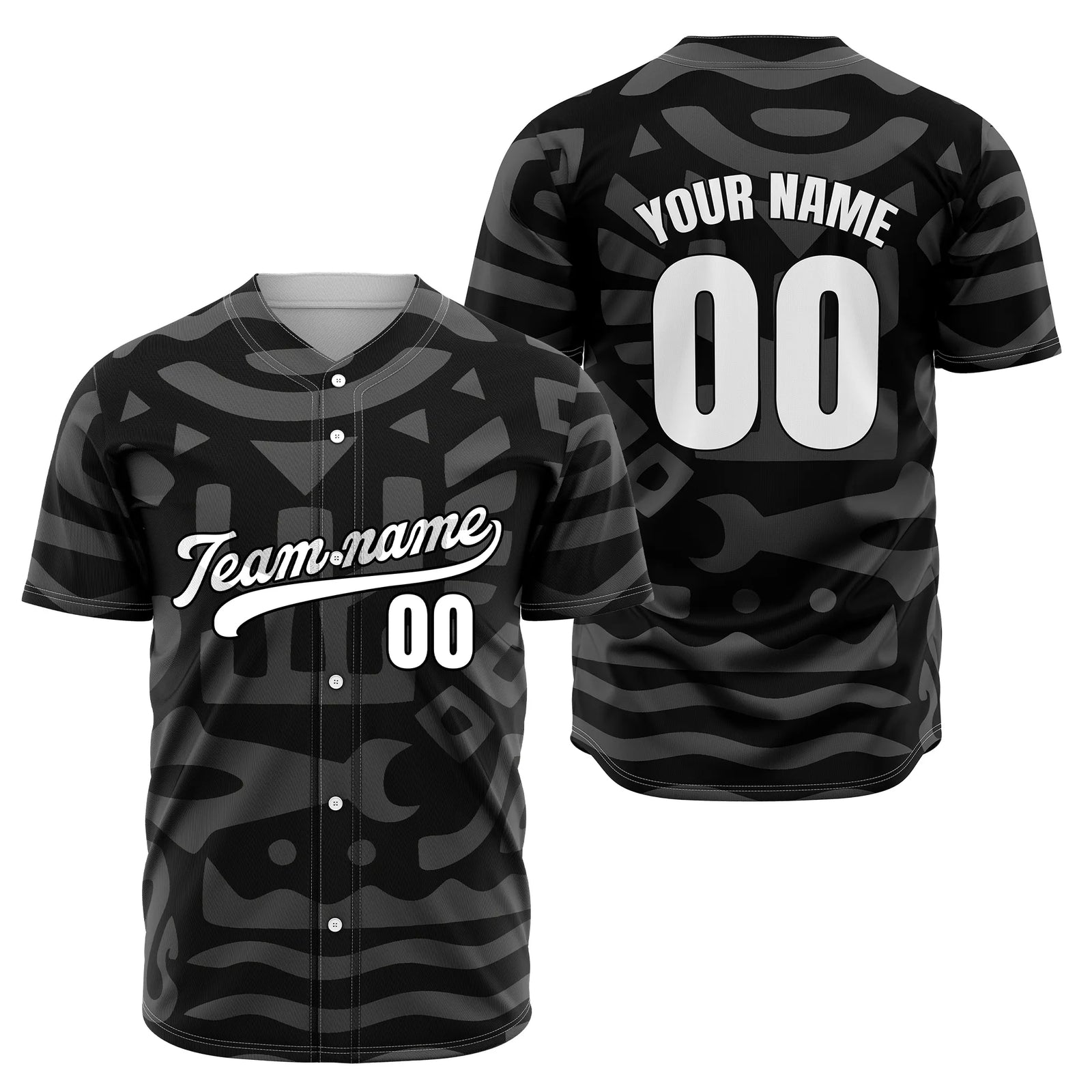 Custom Aztec Wave Spots Baseball Sports Jersey Personalized Uniform with Name & Number