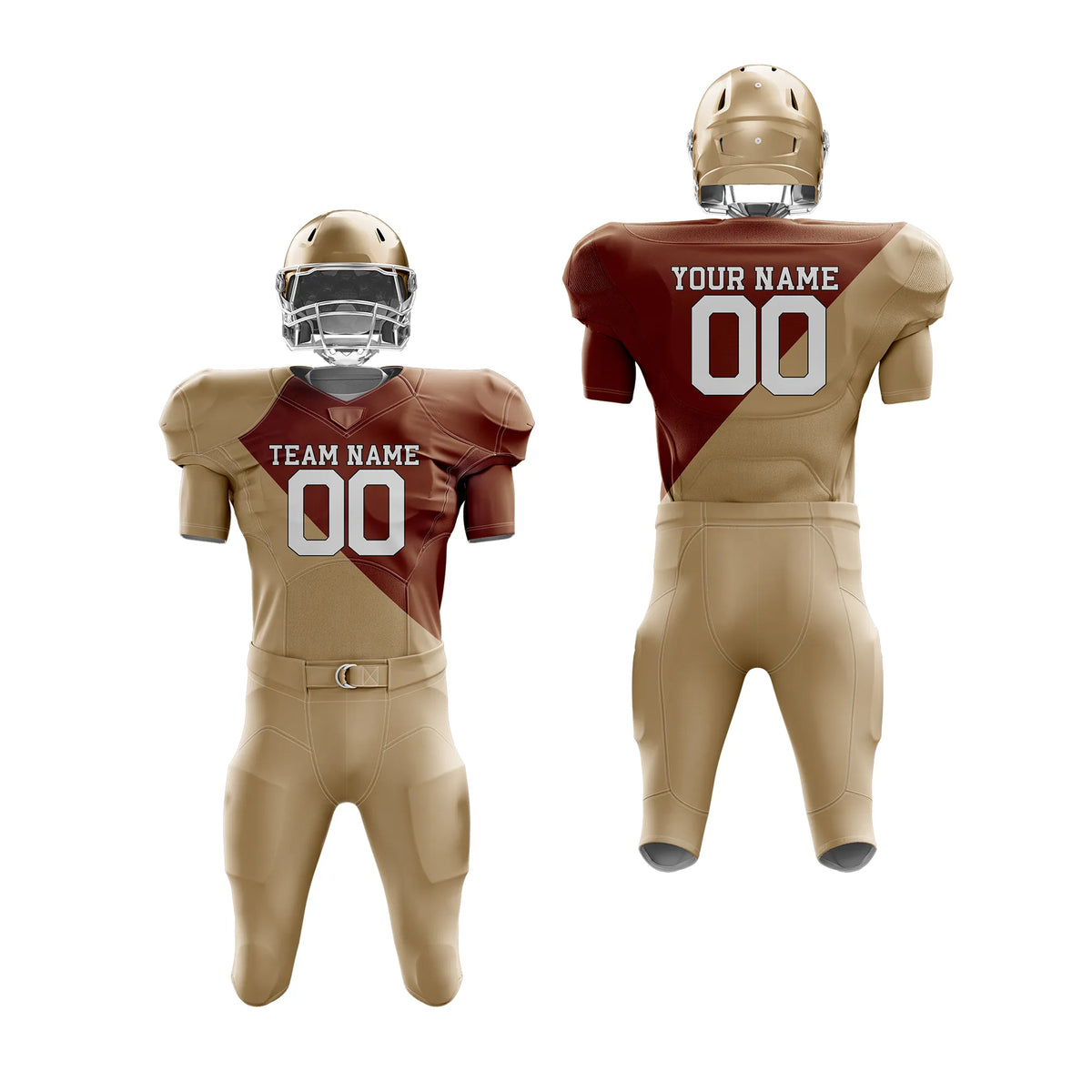 Custom Personalized D2 Split Fashion American Football Jersey with Name, Number & Team Logo
