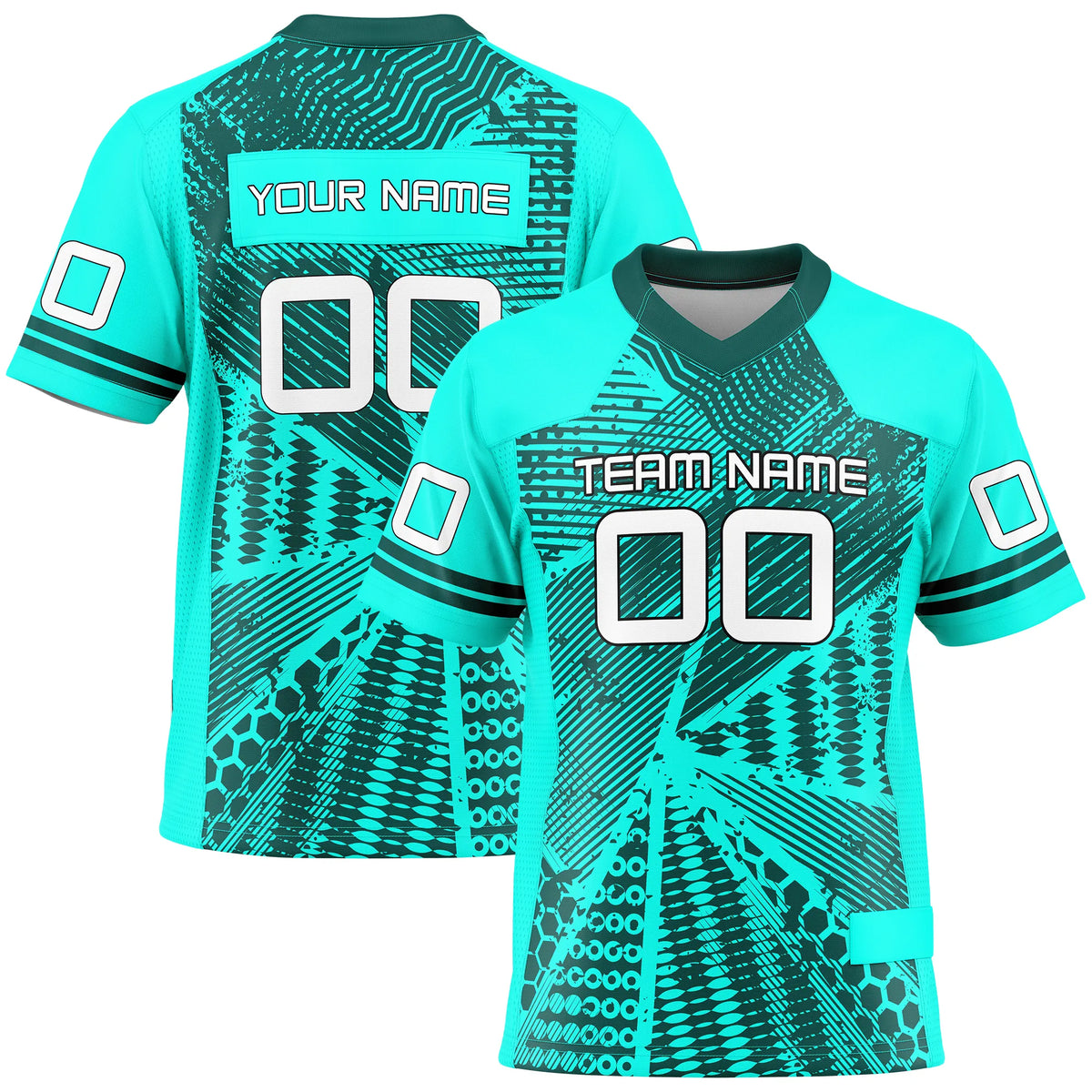 Custom Personalized D6 Graffiti Fashion Flag Football Jersey with Name, Number &amp; Team Logo