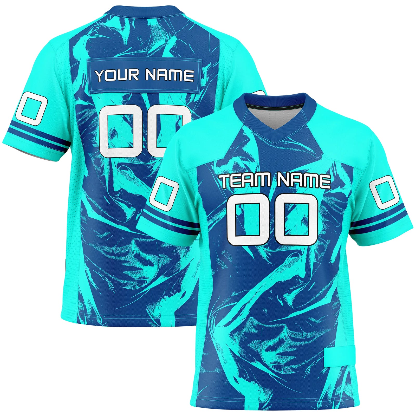 Custom Personalized D3 Graffiti Fashion Flag Football Jersey with Name, Number & Team Logo