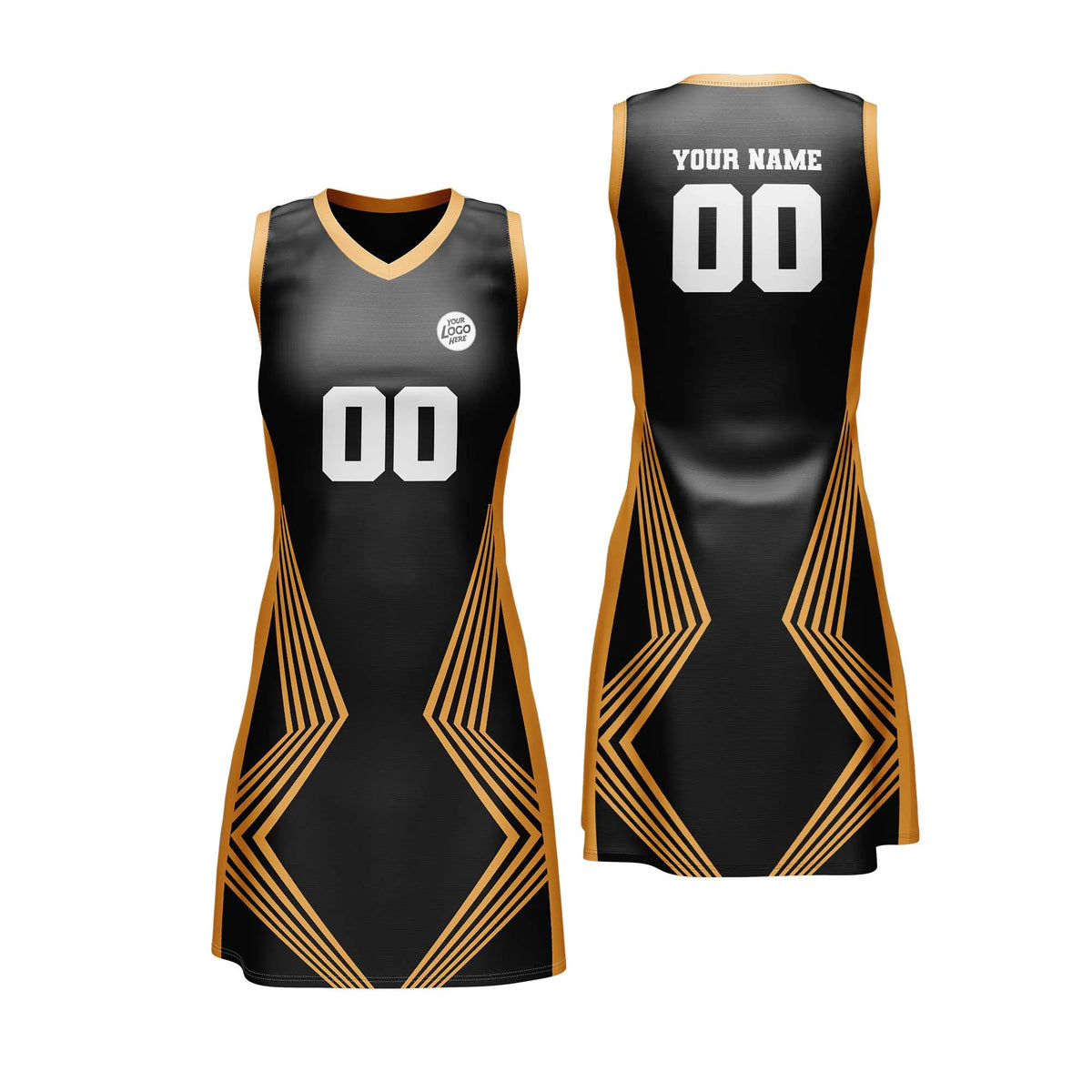 Custom Personalized D4 Stripe Fashion Netball Jersey with Name, Number & Team Logo