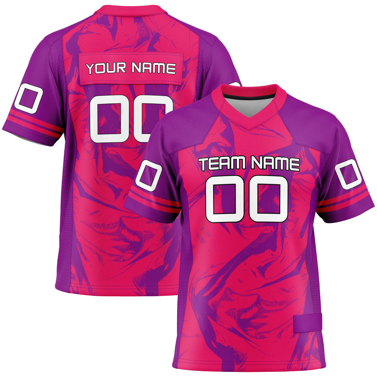Custom Personalized D3 Graffiti Fashion Flag Football Jersey with Name, Number & Team Logo