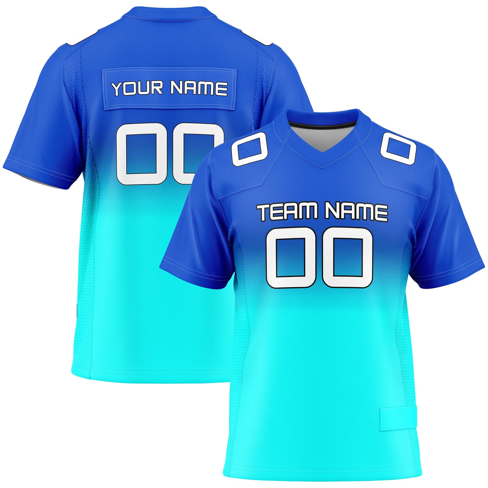 Custom Personalized D3 Gradient Fashion Flag Football Jersey with Name, Number & Team Logo