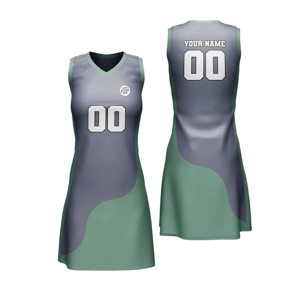 Custom Personalized D1 Split Fashion Netball Jersey with Name, Number & Team Logo