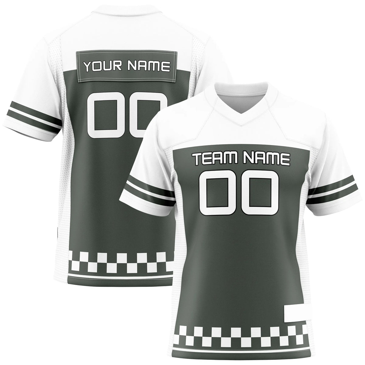 Custom Personalized D1 Color Block Flag Football Jersey with Name, Number & Team Logo