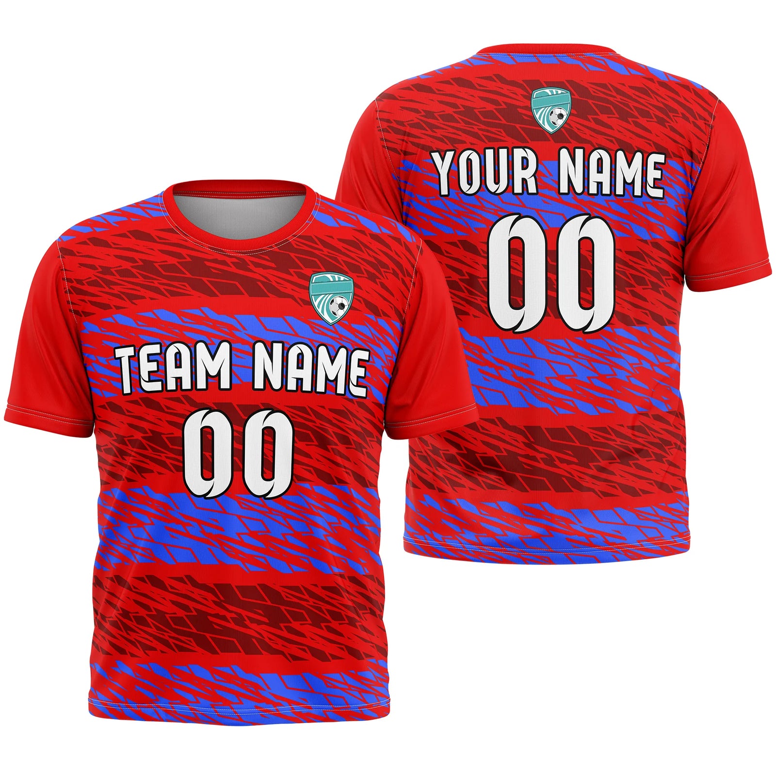 Custom R-Full Pattern D2 Soccer Jersey Personalized Football Uniform with Name & Number
