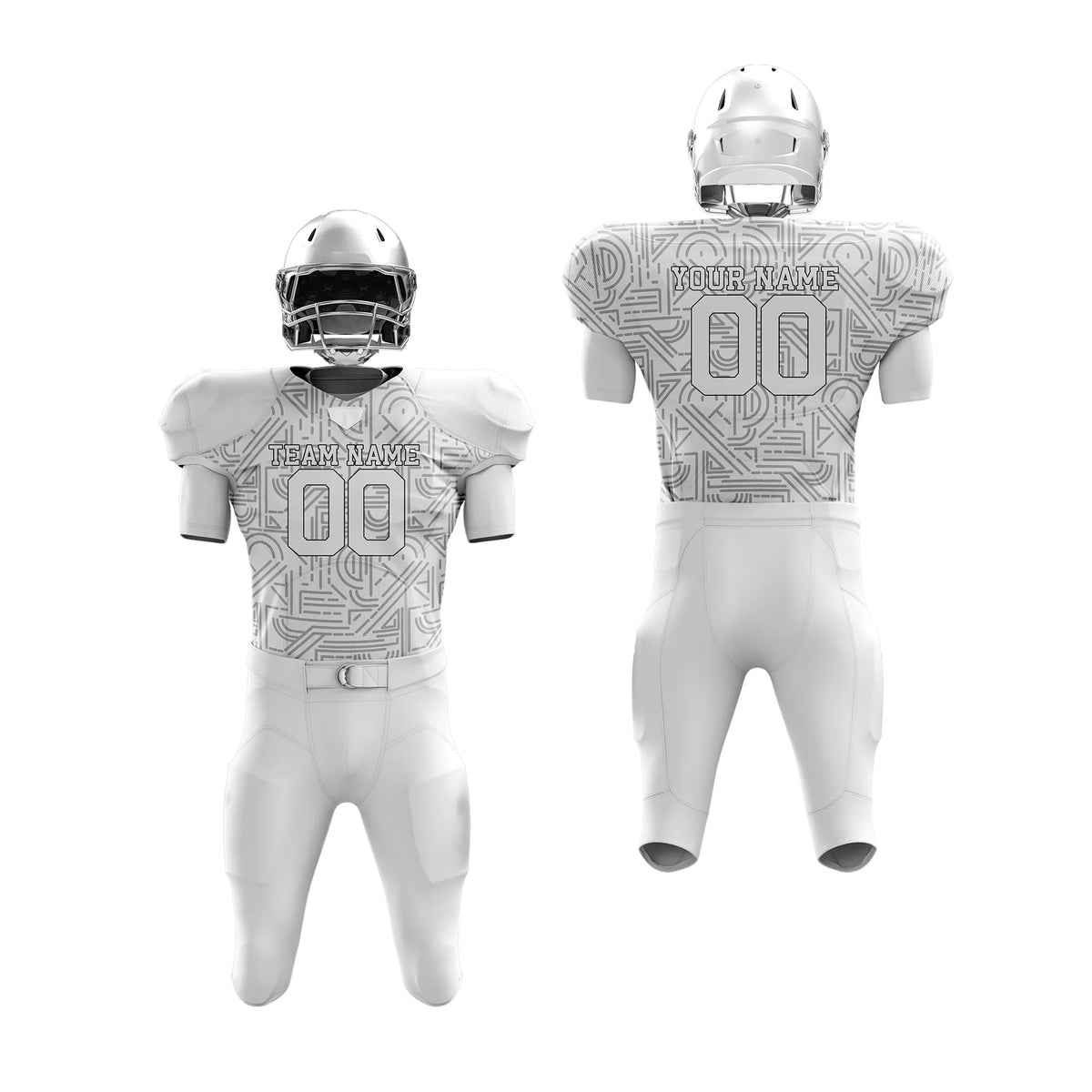 Custom Personalized D3 Full Pattern American Football Jersey with Name, Number & Team Logo