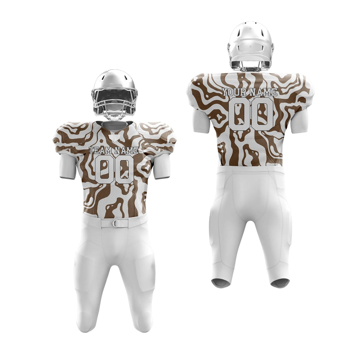 Custom Personalized D2 Camo Designs American Football Jersey with Name, Number & Team Logo