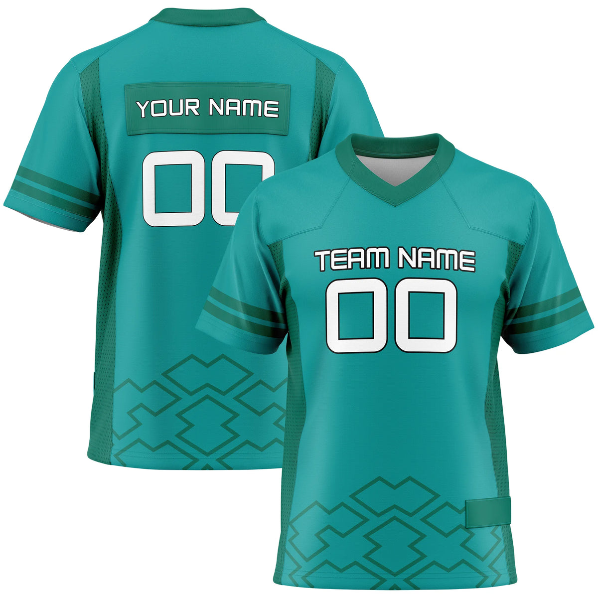 Custom Personalized D2 Color Block Flag Football Jersey with Name, Number & Team Logo