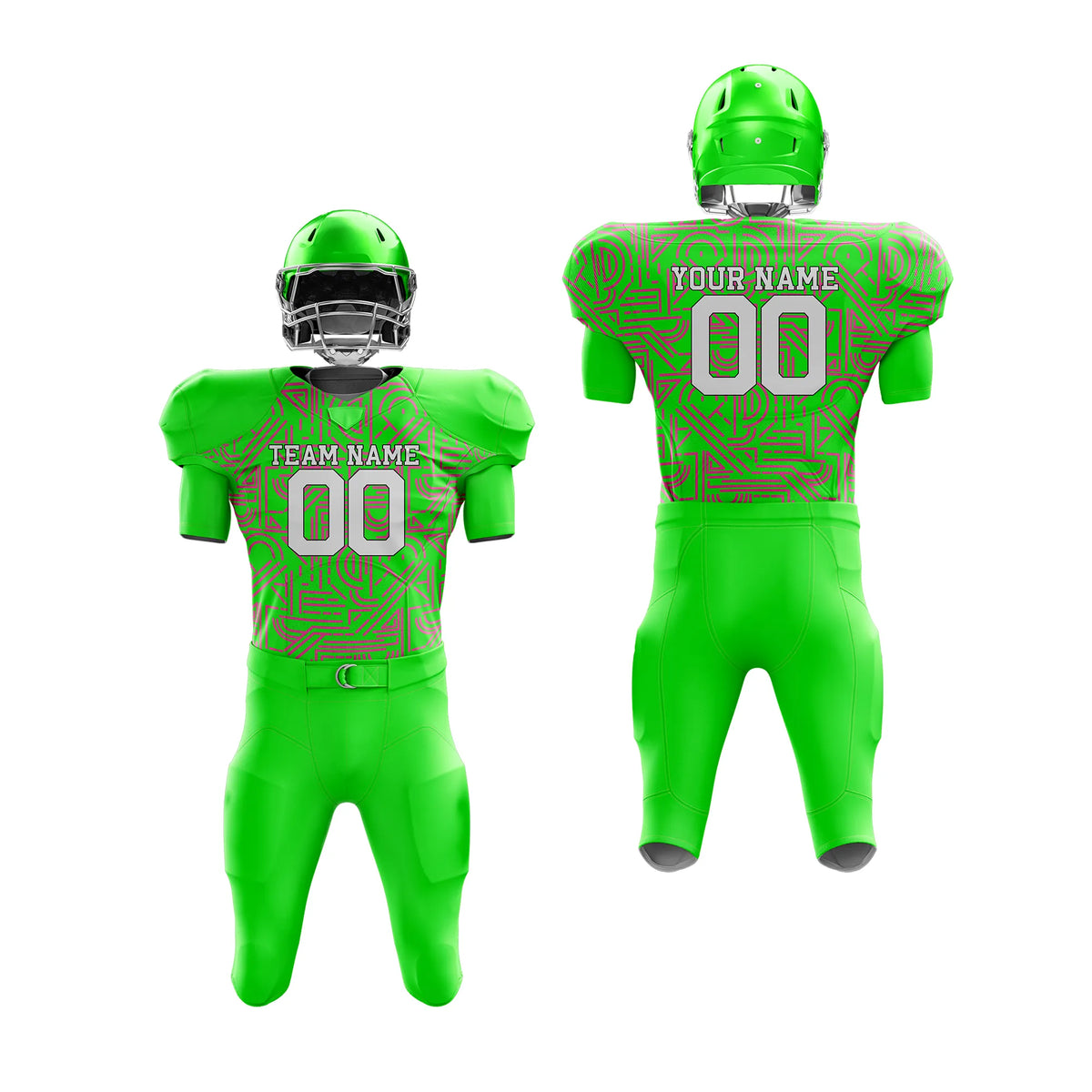 Custom Personalized D3 Full Pattern American Football Jersey with Name, Number & Team Logo
