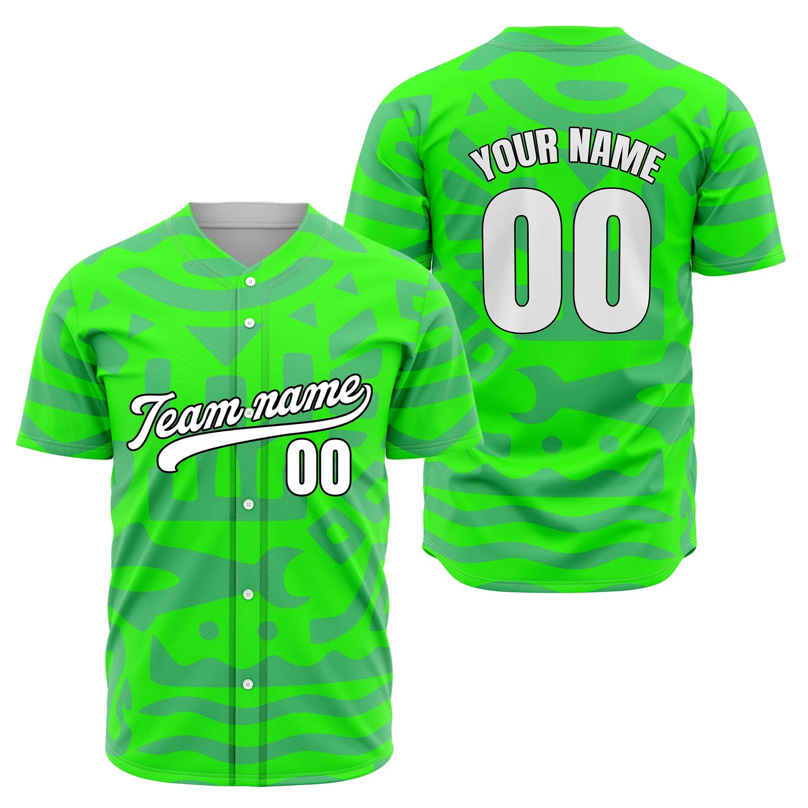 Custom Aztec Wave Spots Baseball Sports Jersey Personalized Uniform with Name & Number