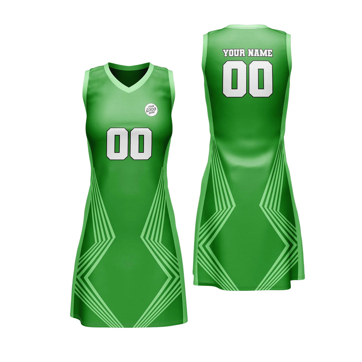 Custom Personalized D4 Stripe Fashion Netball Jersey with Name, Number & Team Logo