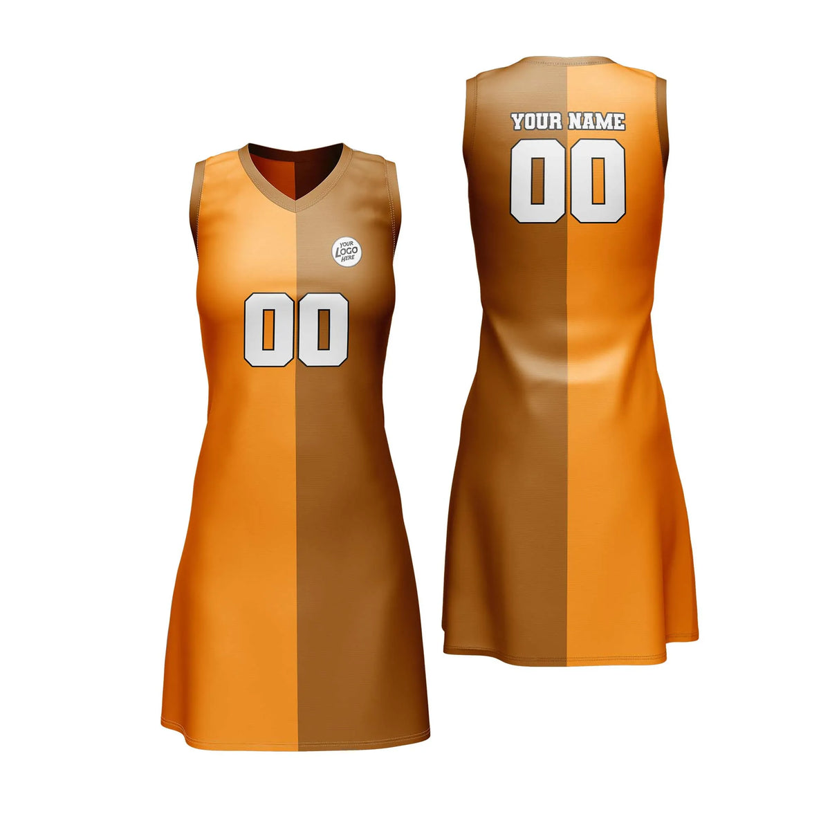 Custom Personalized D2 Split Fashion Netball Jersey with Name, Number & Team Logo
