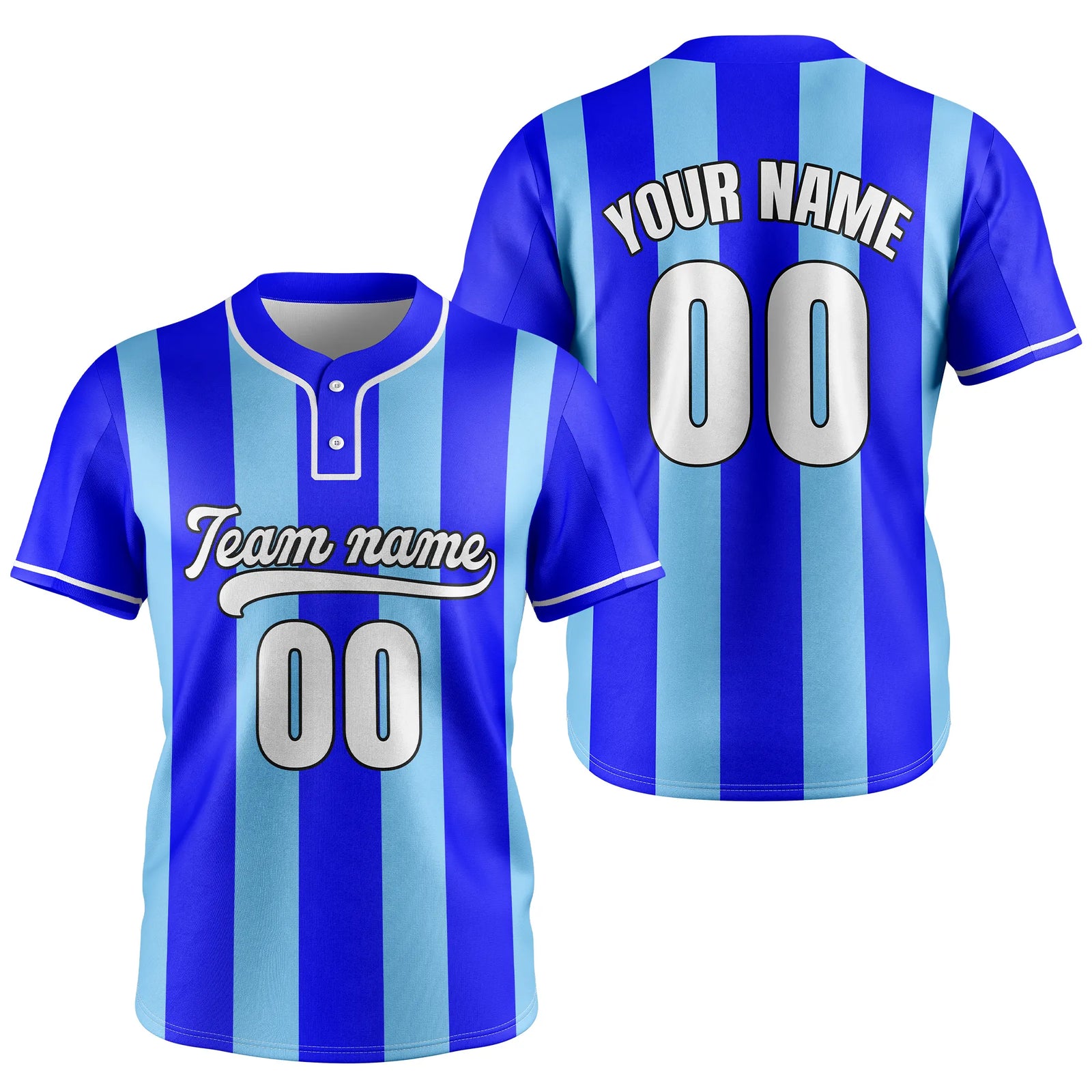 Custom Dugout Stripes Baseball Aqua Sports Jersey Personalized Uniform with Name & Number