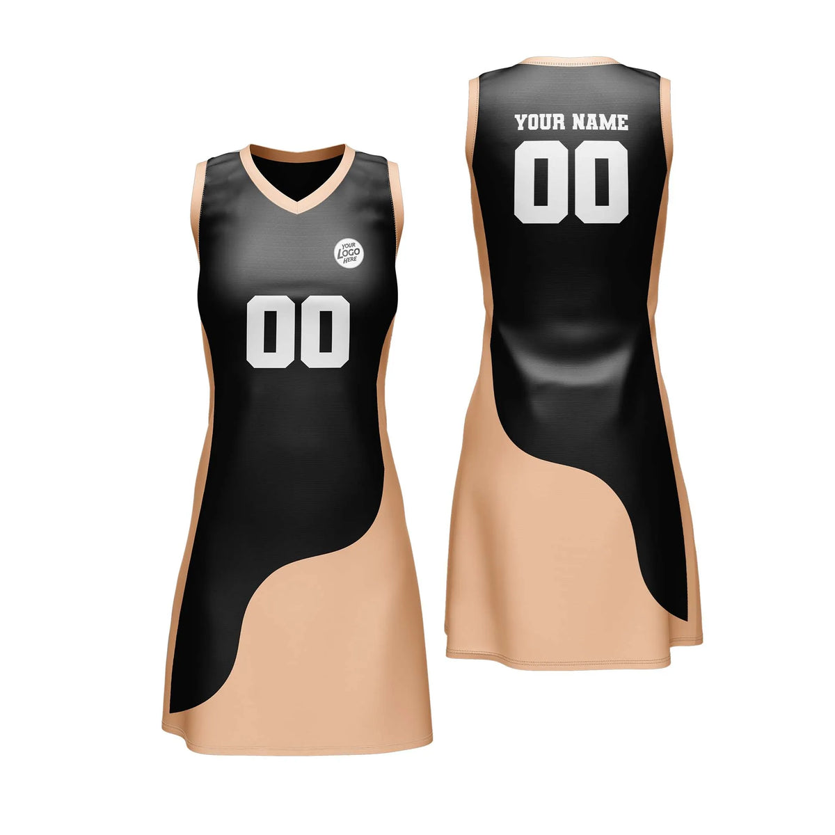 Custom Personalized D1 Split Fashion Netball Jersey with Name, Number & Team Logo
