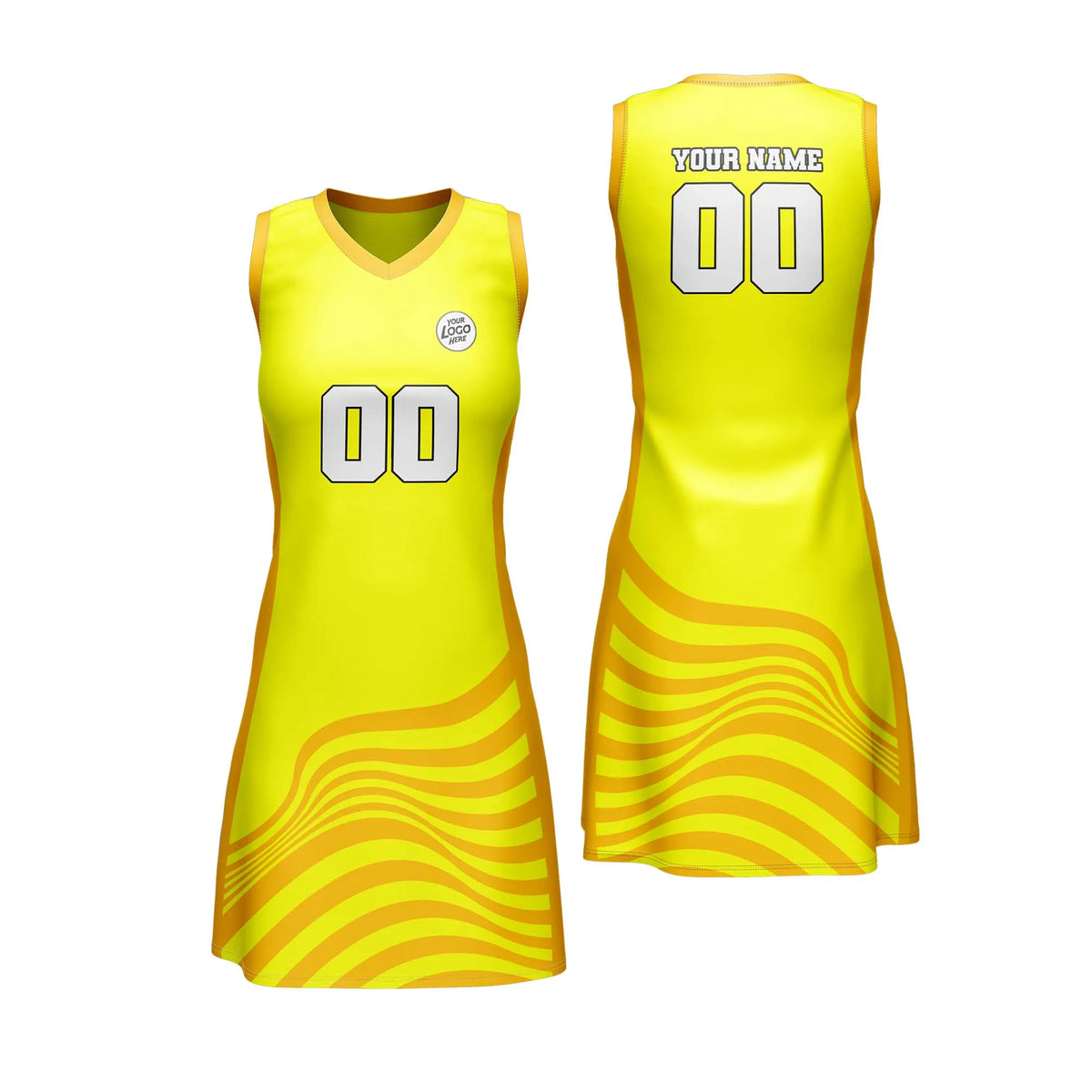 Custom Personalized D2 Stripe Fashion Netball Jersey with Name, Number & Team Logo