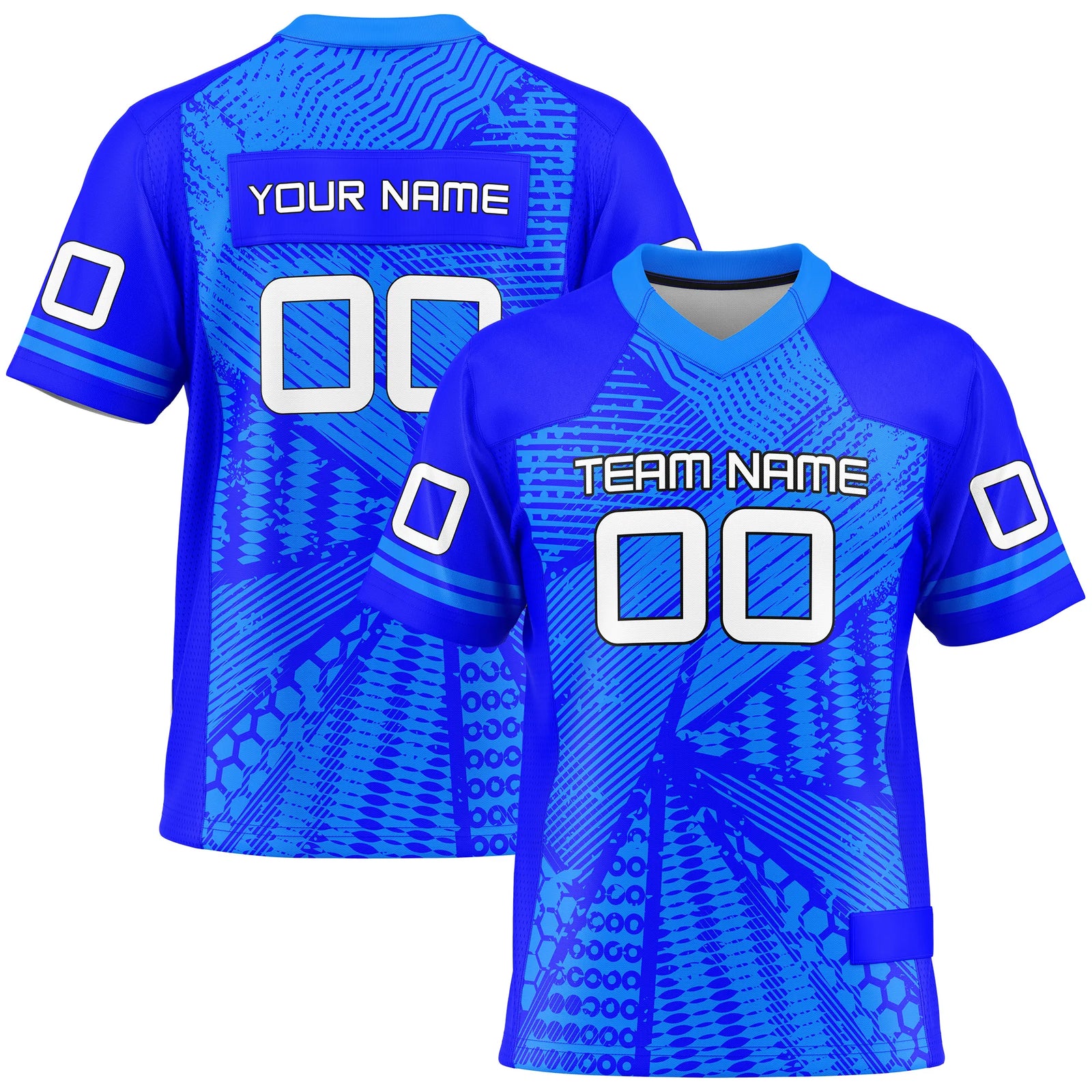 Custom Personalized D6 Graffiti Fashion Flag Football Jersey with Name, Number & Team Logo