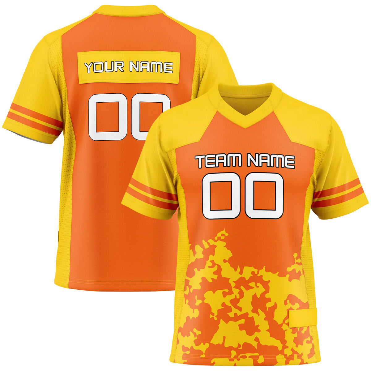 Custom Personalized D4 Color Block Flag Football Jersey with Name, Number & Team Logo