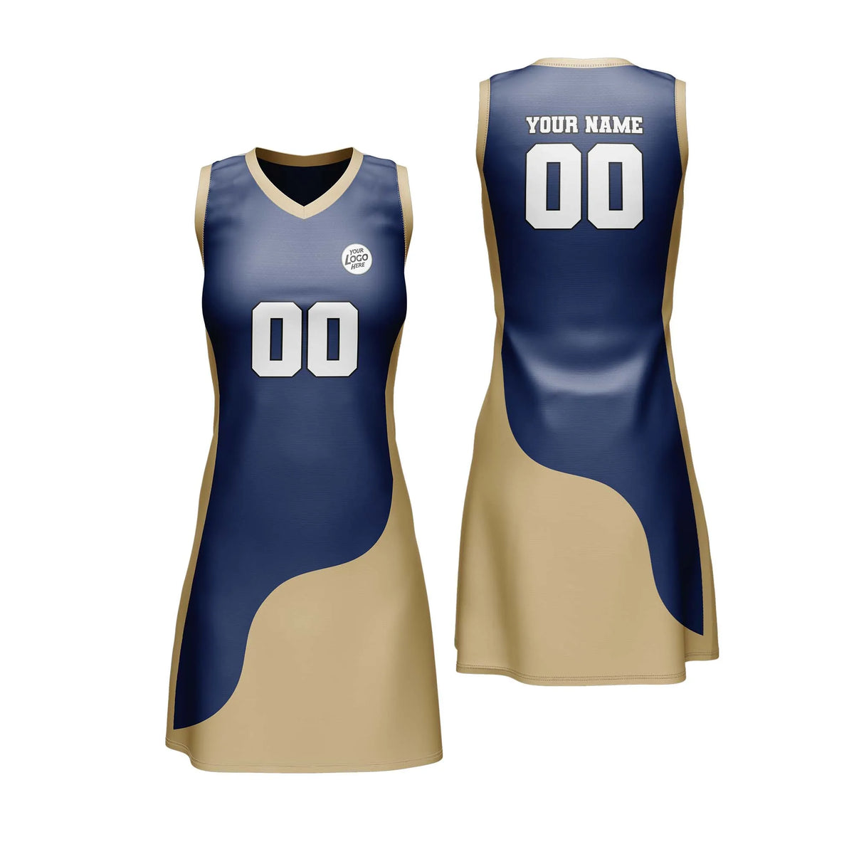Custom Personalized D1 Split Fashion Netball Jersey with Name, Number & Team Logo