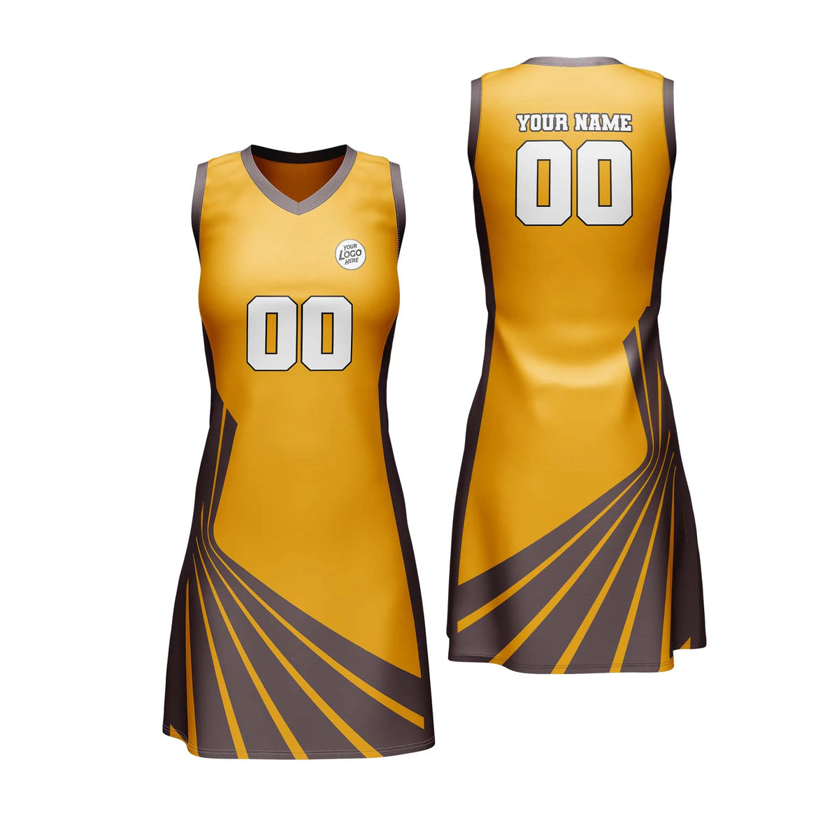 Custom Personalized D5 Retro Pattern Netball Jersey with Name, Number & Team Logo