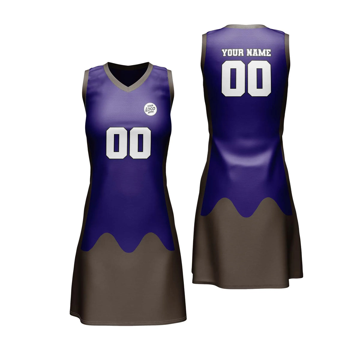 Custom Personalized D4 Split Fashion Netball Jersey with Name, Number & Team Logo