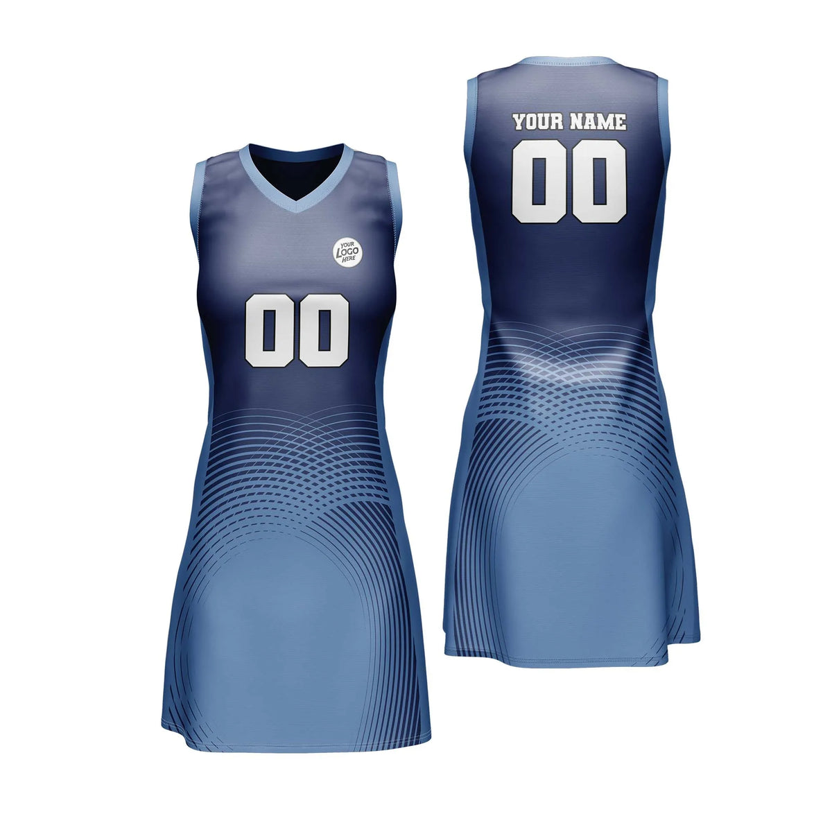 Custom Personalized D1 Abstract Pattern Netball Jersey with Name, Number & Team Logo