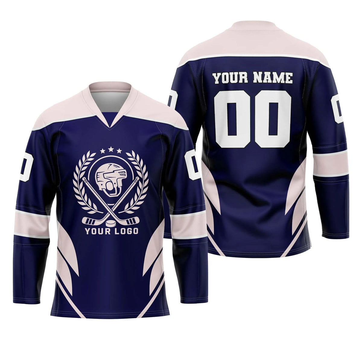 Custom Personalized D5 V - NECK DESIGN Ice Hockey Jersey with Name, Number & Team Logo