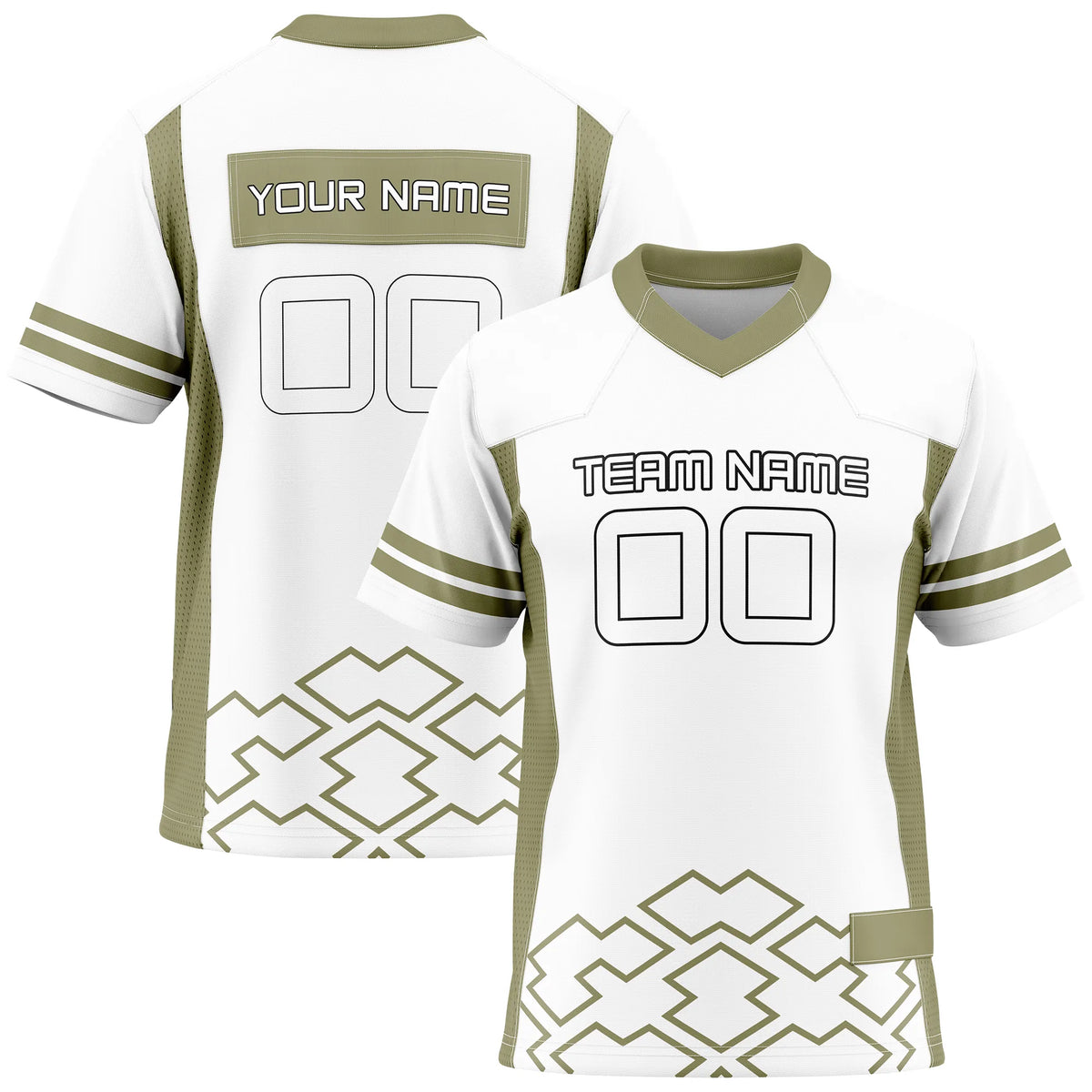 Custom Personalized D2 Color Block Flag Football Jersey with Name, Number & Team Logo