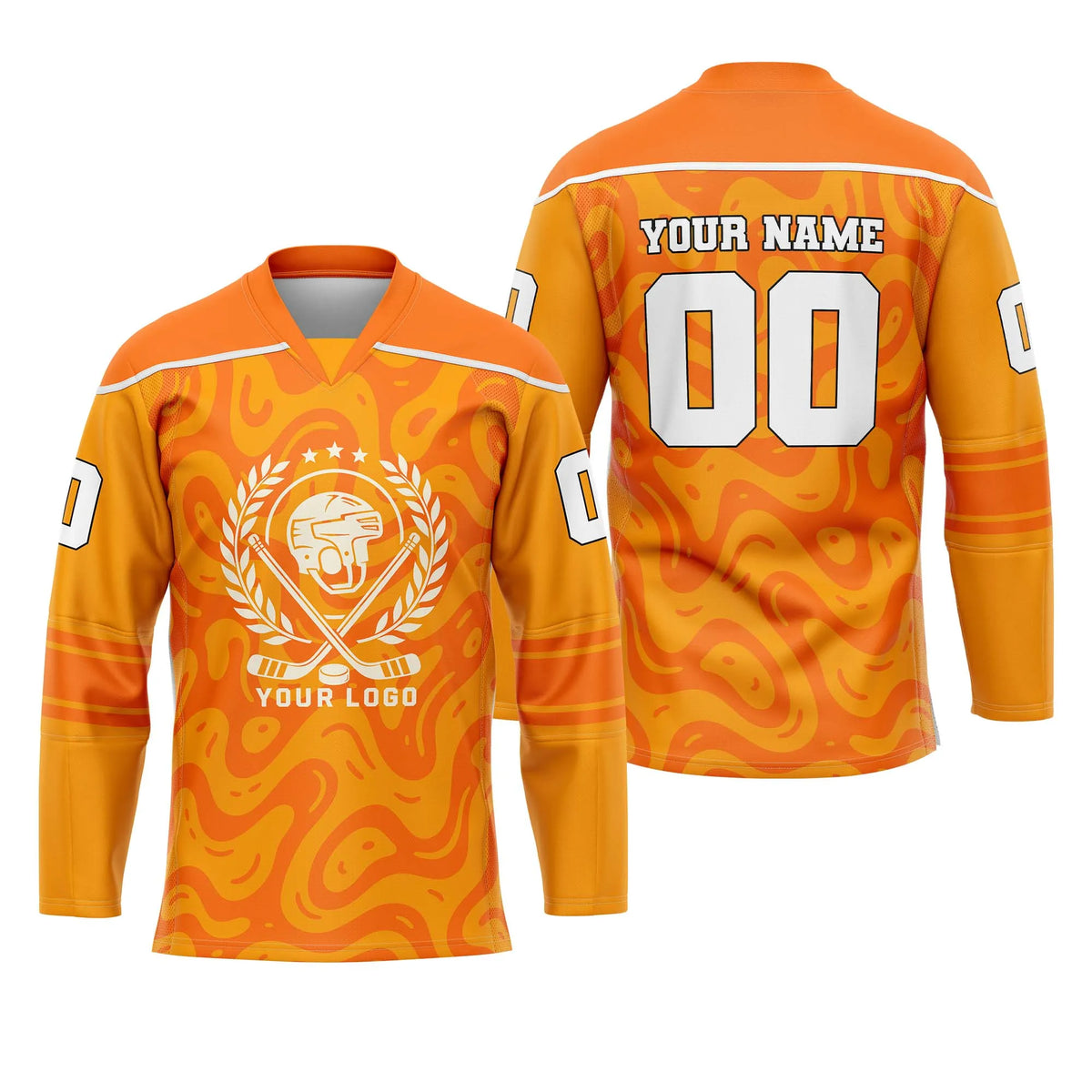Custom Personalized D4 Abstract Pattern Ice Hockey Jersey with Name, Number & Team Logo
