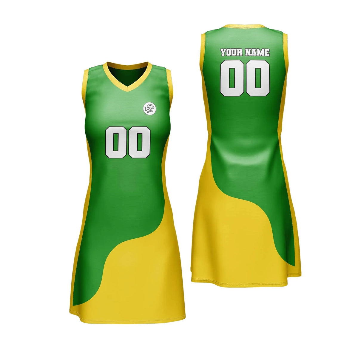 Custom Personalized D1 Split Fashion Netball Jersey with Name, Number & Team Logo
