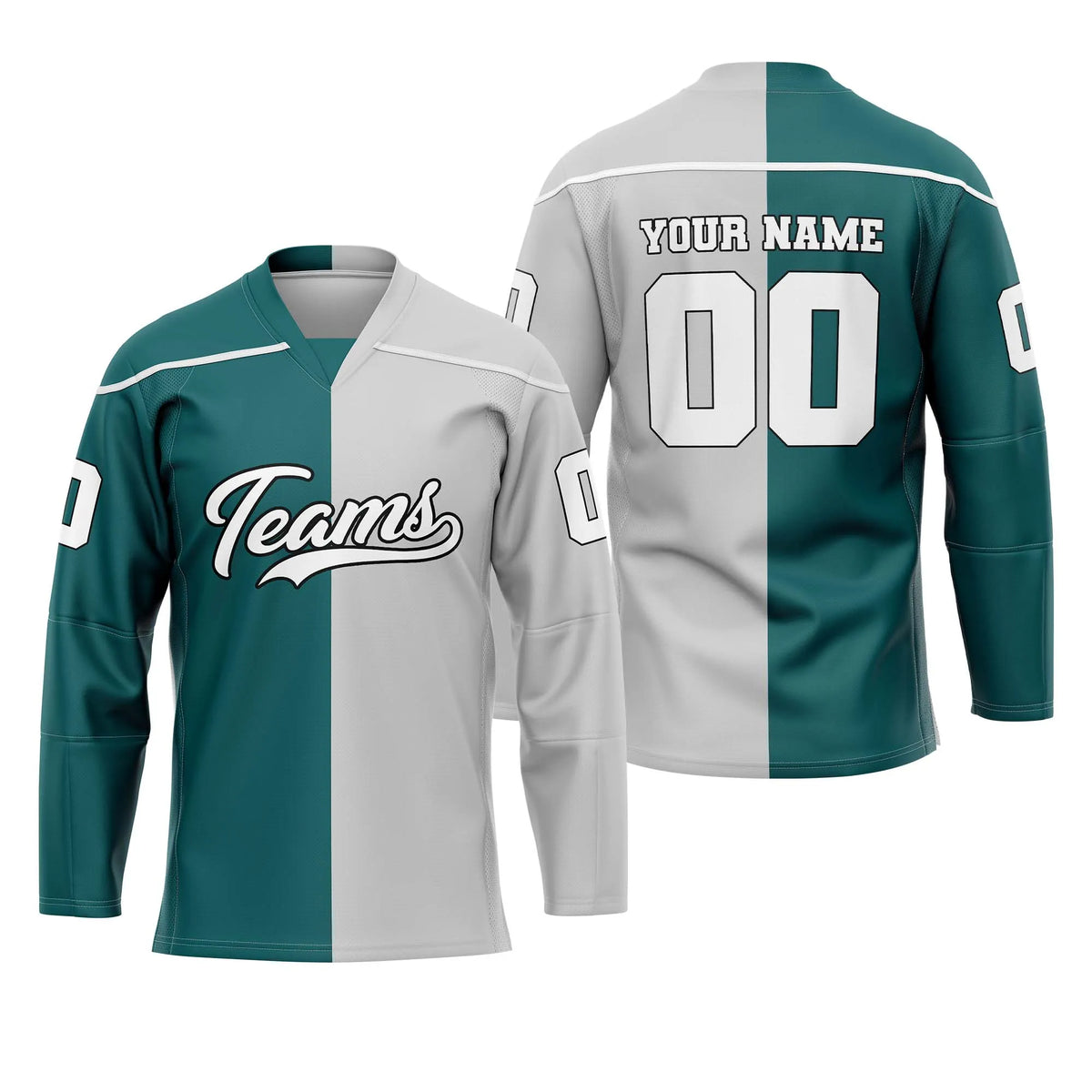 Custom Personalized D5 Split Fashion Ice Hockey Jersey with Name, Number & Team Logo
