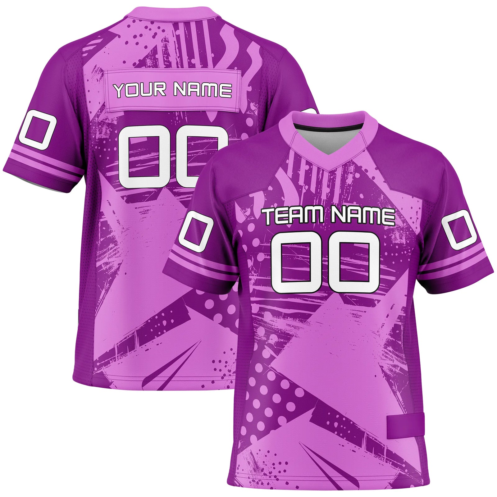 Custom Personalized D2 Graffiti Fashion Flag Football Jersey with Name, Number & Team Logo