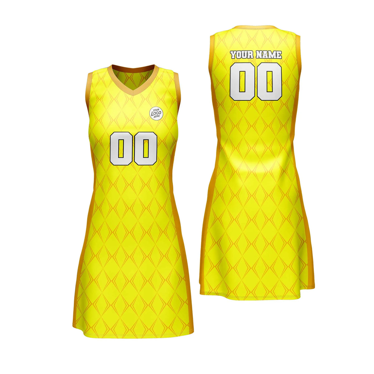Custom Personalized D5 Rhombus Pattern Netball Jersey with Name, Number & Team Logo