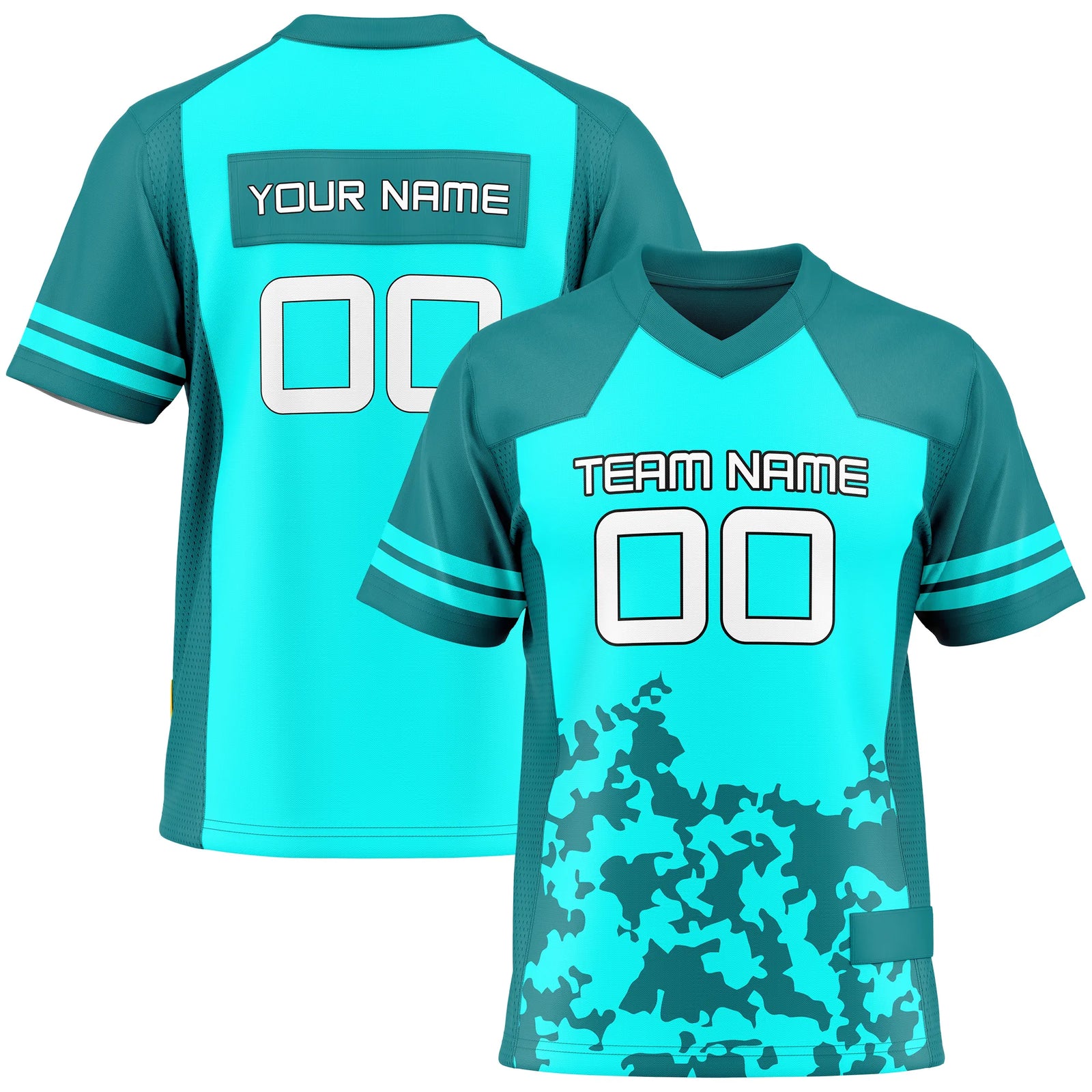 Custom Personalized D4 Color Block Flag Football Jersey with Name, Number & Team Logo
