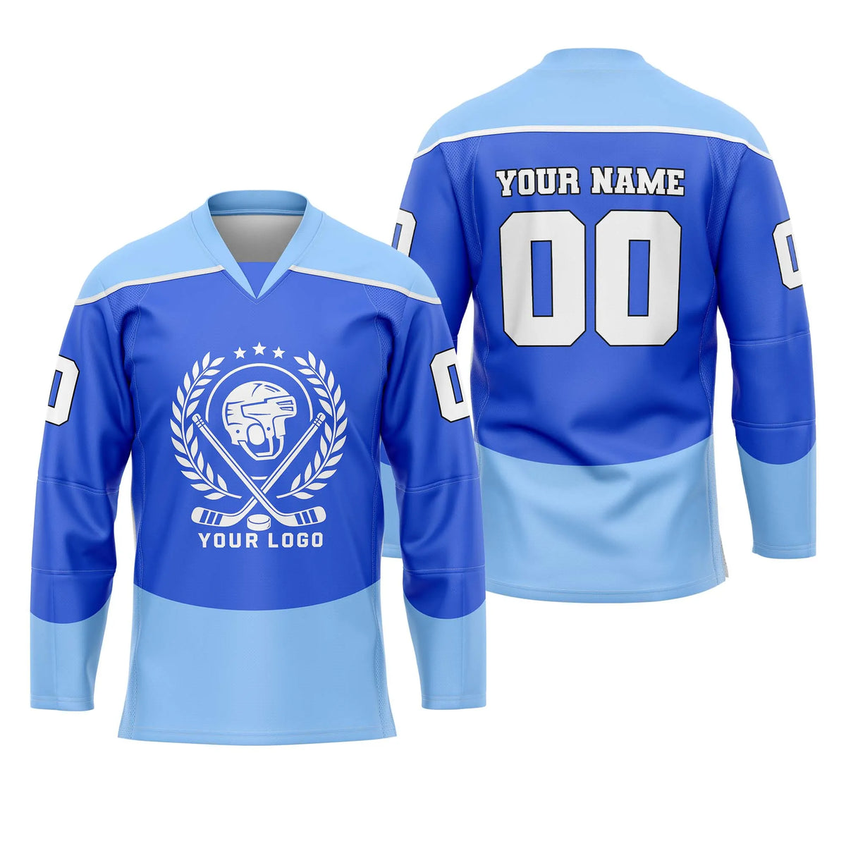 Custom Personalized D1 V - NECK DESIGN Ice Hockey Jersey with Name, Number & Team Logo