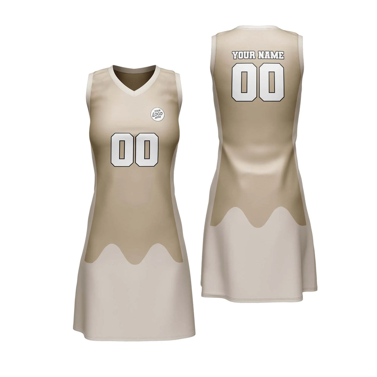 Custom Personalized D4 Split Fashion Netball Jersey with Name, Number & Team Logo