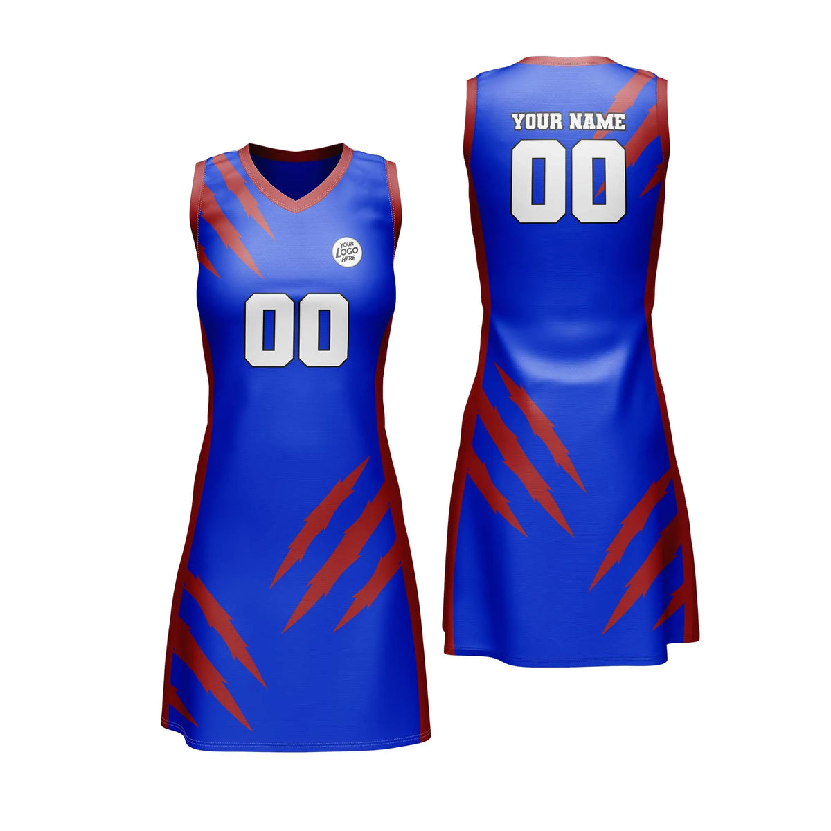 Custom Personalized D1 Stripe Fashion Netball Jersey with Name, Number & Team Logo