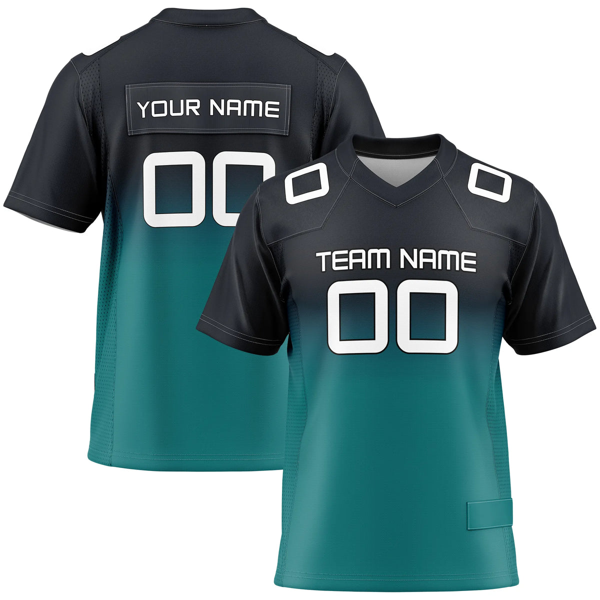 Custom Personalized D3 Gradient Fashion Flag Football Jersey with Name, Number & Team Logo