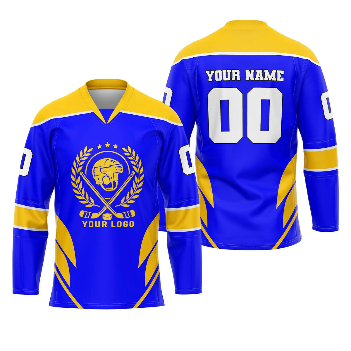 Custom Personalized D5 V - NECK DESIGN Ice Hockey Jersey with Name, Number & Team Logo